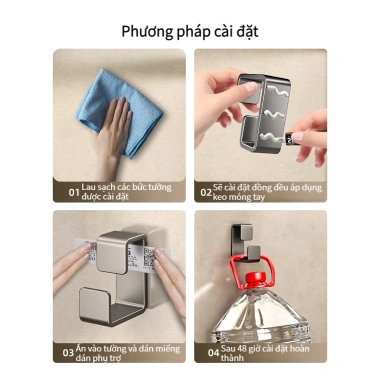 Móc treo inox dán tường đa năng, tiết kiệm không gian - Giá chỉ 29.000đ 2 Móc treo inox dán tường đa năng, tiết kiệm không gian - Giá chỉ 29.000đ 2