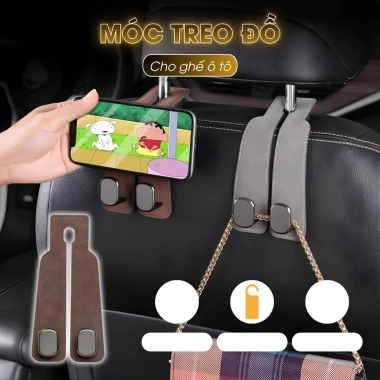 Móc treo lưng ghế ô tô đa năng, chịu tải mạnh, bền chắc, cất đồ - Giá 39.000đ