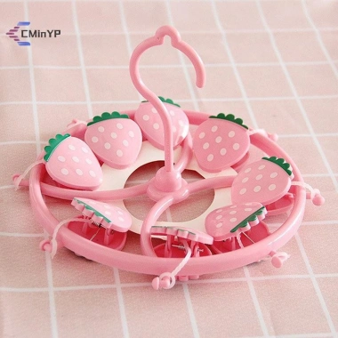 Móc treo máy sấy quần áo dâu tây đáng yêu - Giá phơi đồ lót, gia dụng, chống gió, dành cho nhà mới, chỉ 52.580₫