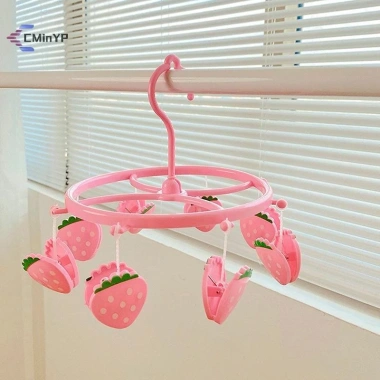 Móc treo máy sấy quần áo dâu tây đáng yêu - Giá phơi đồ lót, gia dụng, chống gió, dành cho nhà mới, chỉ 52.580₫
