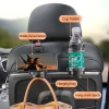 Móc treo ô tô đa năng gắn tựa đầu ghế - Giá đỡ cốc nước, điện thoại, gập gọn, tiết kiệm không gian, điều chỉnh linh hoạt S129 4