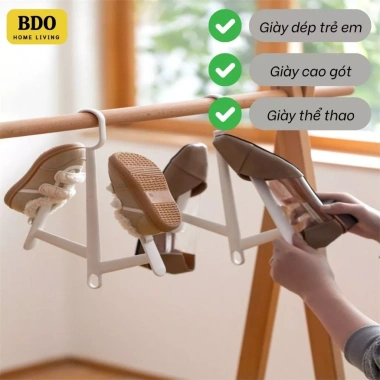Móc Treo Phơi Giày Dép Đa Năng Nhựa PP Cứng Cáp - Nhanh Khô, Giữ Form, Bền Bỉ 3