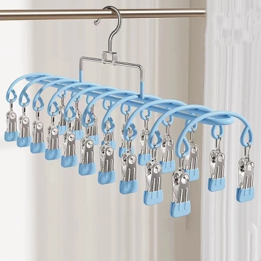 Móc treo phơi quần áo SKJK thép không gỉ 20 kẹp, chống gió không trượt, tiết kiệm không gian - 124.850 VND