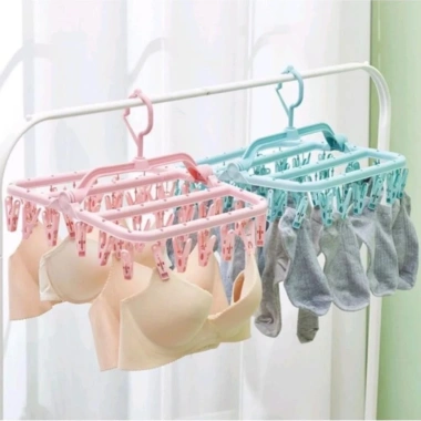 Móc treo quần áo 32 kẹp đa năng gấp gọn tiện dụng - Giá chỉ 42.000đ