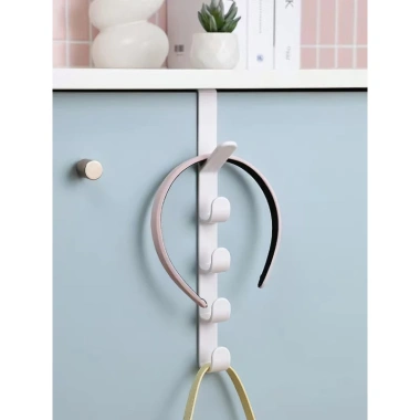 Móc treo quần áo 5 móc gắn sau cửa - Nhựa cao cấp, chắc chắn, tiện lợi, giá 13.259 VND