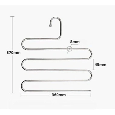 Móc treo quần áo 5 tầng inox chống gỉ thiết kế ziczac - Tiết kiệm không gian 9