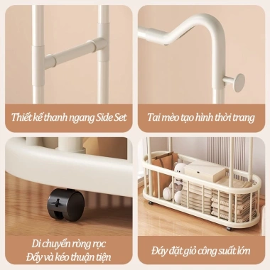 Móc Treo Quần Áo Đa Năng 360 độ Bánh Xe Thép Không Gỉ Sơn Tĩnh Điện - Giá 270K