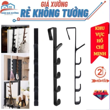 Móc Treo Quần Áo Đa Năng 5 Móc Gắn Tường Không Đục Lỗ - Giá Xưởng HCM 10.400đ