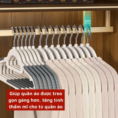 Móc treo quần áo đa năng chống trượt, đệm vai cao su xoay 360, nhựa cao cấp bền, chịu tải nặng, độ bền cao, giá ưu đãi 25k 5