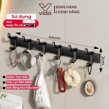 Móc Treo Quần Áo Đa Năng Dán Tường Nhôm Chống Gỉ, Chịu Lực 60kg - Giá 78.000đ