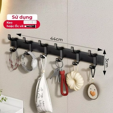 Móc Treo Quần Áo Đa Năng Dán Tường Nhôm Chống Gỉ, Chịu Lực 60kg - Giá 78.000đ