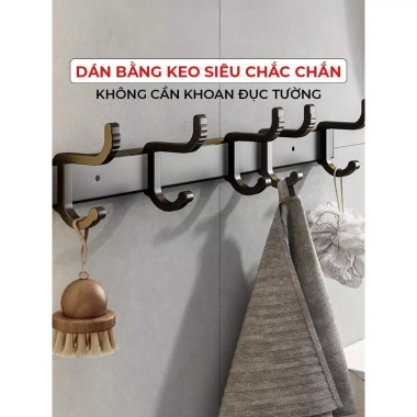 Móc Treo Quần Áo Đa Năng Dán Tường Nhôm Chống Gỉ, Chịu Lực 60kg - Giá 78.000đ