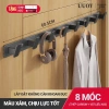 Móc treo quần áo đa năng dán tường nhôm hàng không chống gỉ, chịu 50kg, kèm keo dán UUOY