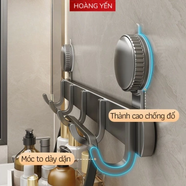 Móc treo quần áo đa năng dán tường nhôm hàng không chống gỉ DL22 chịu lực 10kg 4