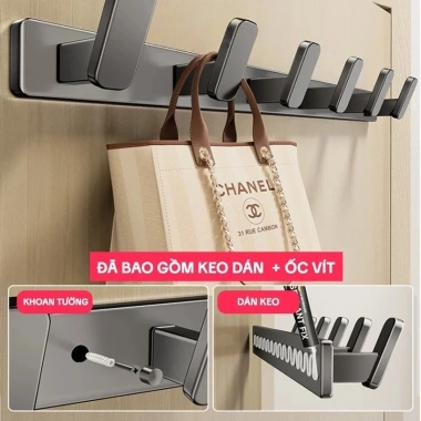 Móc Treo Quần Áo Đa Năng Dán Tường Tiết Kiệm Không Gian Dễ Lắp Đặt Giá 98.000₫ 4