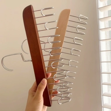 Móc treo quần áo đa năng gỗ tự nhiên 8 móc - Treo áo lót, mũ, túi xách, chỉ 26.000₫