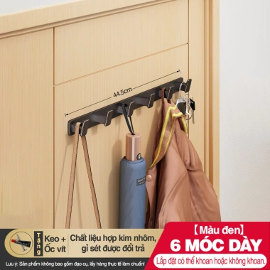 Móc treo quần áo dán tường đa năng 50kg thép carbon, chống gỉ, kèm keo dán & ốc vít - 55.000 10 Móc treo quần áo dán tường đa năng 50kg thép carbon, chống gỉ, kèm keo dán & ốc vít - 55.000 10