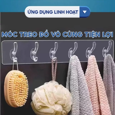 Móc treo quần áo dán tường đa năng siêu dính chịu lực dày chắc chỉ 9.900₫