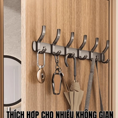 Móc treo quần áo dán tường HIKARI đa năng, hợp kim thép cacbon, chịu 50kg, giảm giá 71.000 VND