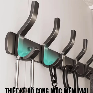 Móc treo quần áo dán tường HIKARI đa năng, hợp kim thép cacbon, chịu 50kg, giảm giá 71.000 VND