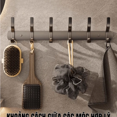 Móc treo quần áo dán tường HIKARI đa năng, hợp kim thép cacbon, chịu 50kg, giảm giá 71.000 VND