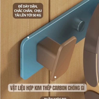 Móc treo quần áo dán tường HIKARI - Hợp kim thép carbon, móc rộng, tải cao EA-66 4 Móc treo quần áo dán tường HIKARI - Hợp kim thép carbon, móc rộng, tải cao EA-66 4