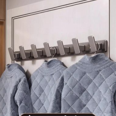 Móc treo quần áo dán tường HIKARI - Hợp kim thép carbon, móc rộng, tải cao EA-66