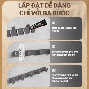Móc Treo Quần Áo Dán Tường Nhôm Chống Gỉ, Kệ Treo Đồ Đa Năng, Chịu Tải Lớn NiceHome 59.000 4 Móc Treo Quần Áo Dán Tường Nhôm Chống Gỉ, Kệ Treo Đồ Đa Năng, Chịu Tải Lớn NiceHome 59.000 4