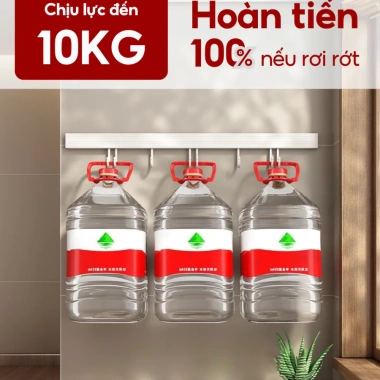 Móc treo quần áo dán tường thép carbon chống gỉ - tặng keo dán, cho nhà bếp, tắm 6 Móc treo quần áo dán tường thép carbon chống gỉ - tặng keo dán, cho nhà bếp, tắm 6