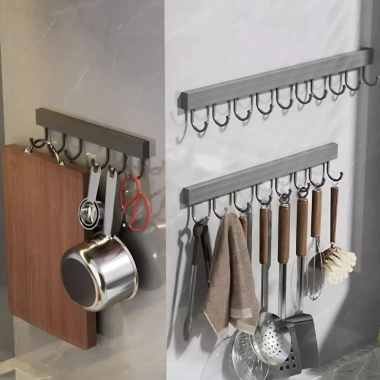 Móc treo quần áo dán tường thép carbon chống gỉ - tặng keo dán, cho nhà bếp, tắm 8 Móc treo quần áo dán tường thép carbon chống gỉ - tặng keo dán, cho nhà bếp, tắm 8