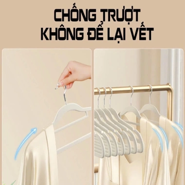 Móc treo quần áo Emomart E2 bọc nhung cao cấp, chống trượt, xoay 360 giá 35.000 3