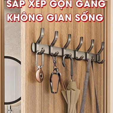 Móc treo quần áo Enomax gắn tường siêu dính chịu lực 50KG Thép carbon không gỉ kèm keo dán và ốc vít 5