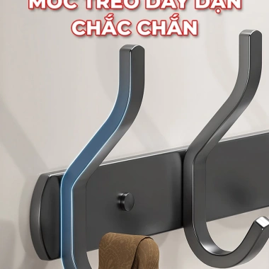 Móc treo quần áo Enomax gắn tường siêu dính chịu lực 50KG Thép carbon không gỉ kèm keo dán và ốc vít 6