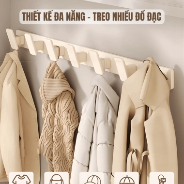 Móc Treo Quần Áo Gắn Tường HIKARI EA-66 - Hợp Kim Thép Carbon Chống Han Gỉ, Móc Rộng, Không Khoan Đúc - Giá 149.000₫