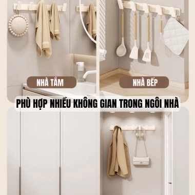 Móc Treo Quần Áo Gắn Tường HIKARI EA-66 - Hợp Kim Thép Carbon Chống Han Gỉ, Móc Rộng, Không Khoan Đúc - Giá 149.000₫