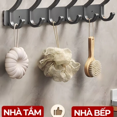 Móc treo quần áo gắn tường HIKARI kim nhôm không khoan, kèm keo dán, chịu lực cao 8 Móc treo quần áo gắn tường HIKARI kim nhôm không khoan, kèm keo dán, chịu lực cao 8