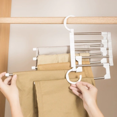 Móc treo quần áo gấp gọn inox đa năng 5-9 tầng - Tiện lợi, chất lượng cao, 48.960₫