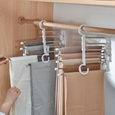 Móc treo quần áo gấp gọn inox đa năng 5-9 tầng - Tiện lợi, chất lượng cao, 48.960₫