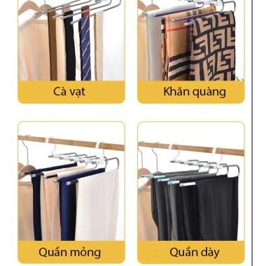 Móc treo quần áo gấp gọn inox đa năng 5-9 tầng - Tiện lợi, chất lượng cao, 48.960₫