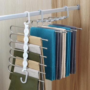 Móc treo quần áo gấp gọn inox đa năng 5-9 tầng - Tiện lợi, chất lượng cao, 48.960₫