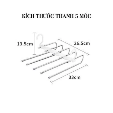 Móc treo quần áo gấp gọn inox đa tầng xoay ngang dọc - Tiết kiệm 45k 2