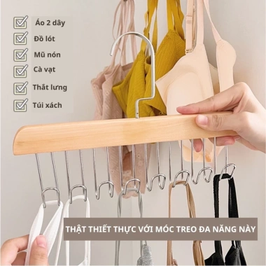Móc treo quần áo gỗ đa năng bền đẹp Giá chỉ 17.000 Tiết kiệm không gian 3 Móc treo quần áo gỗ đa năng bền đẹp Giá chỉ 17.000 Tiết kiệm không gian 3