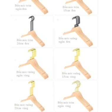 Móc Treo Quần Áo Gỗ Đẹp Cho Người Lớn Nam Nữ - Màu Vàng Sơn PU Giá 12.000 6