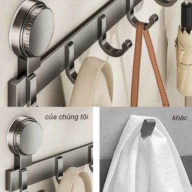 Móc treo quần áo hút chân không đa năng, Móc Cốc Hút không rỉ, lắp đặt dễ dàng, giảm giá 23% chỉ 126.788₫