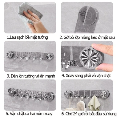 Móc treo quần áo hút chân không đa năng, tiện lợi, không cần khoan tường - 43.000₫ 5