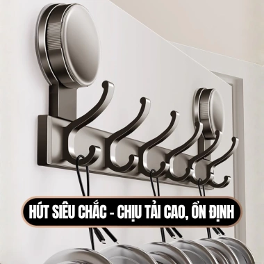 Móc treo quần áo hút chân không HIKARI EA-10 không khoan - Hút siêu chắc, treo sau cánh cửa, phòng tắm, bếp, tủ đồ 4