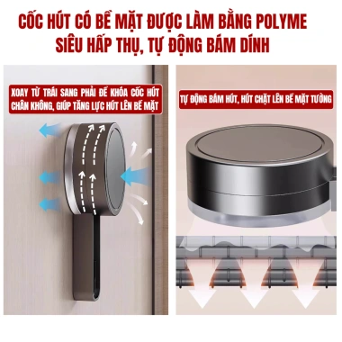 Móc treo quần áo hút chân không HIKARI EA-10 không khoan - Hút siêu chắc, treo sau cánh cửa, phòng tắm, bếp, tủ đồ 5