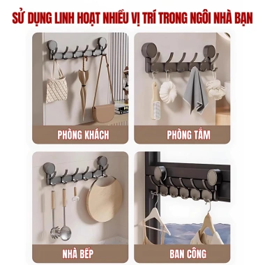 Móc treo quần áo hút chân không HIKARI EA-10 không khoan - Hút siêu chắc, treo sau cánh cửa, phòng tắm, bếp, tủ đồ 7