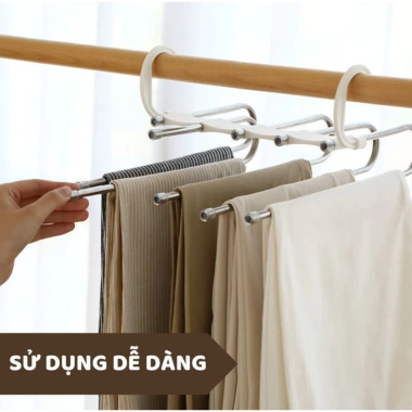 Móc treo quần áo inox 2in1 gấp gọn - Tiết kiệm diện tích, chất lượng cao, giá 48.959₫