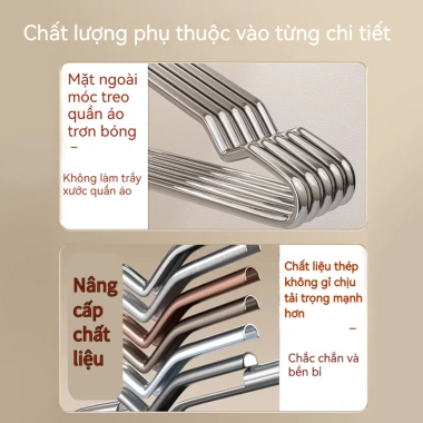Móc treo quần áo inox 304 chắc chắn, combo 10 móc cao cấp tiện lợi, giảm còn 35.999₫ 4